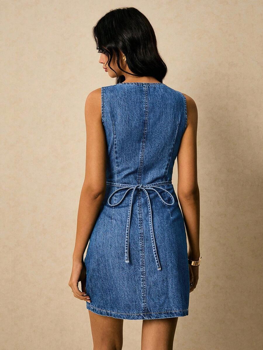 POÉSELLE NIEBIESKA MINI SUKIENKA JEANS S09__XS
