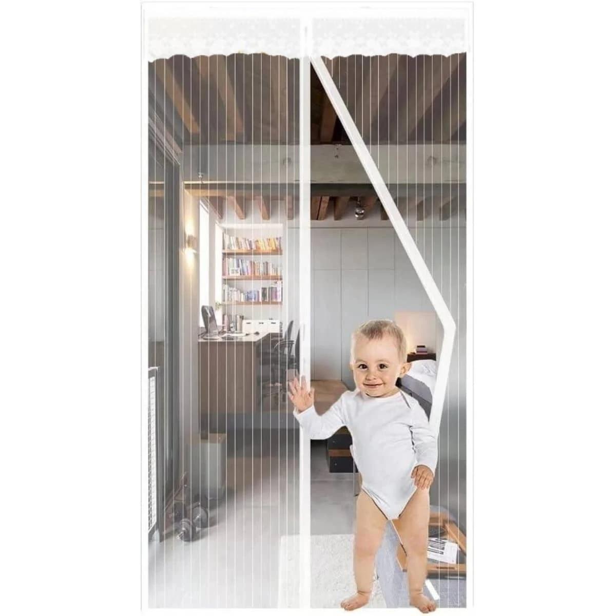SHEIN BIAŁA MAGNETYCZNA MOSKITIERA NA DRZWI S07__80X210CM