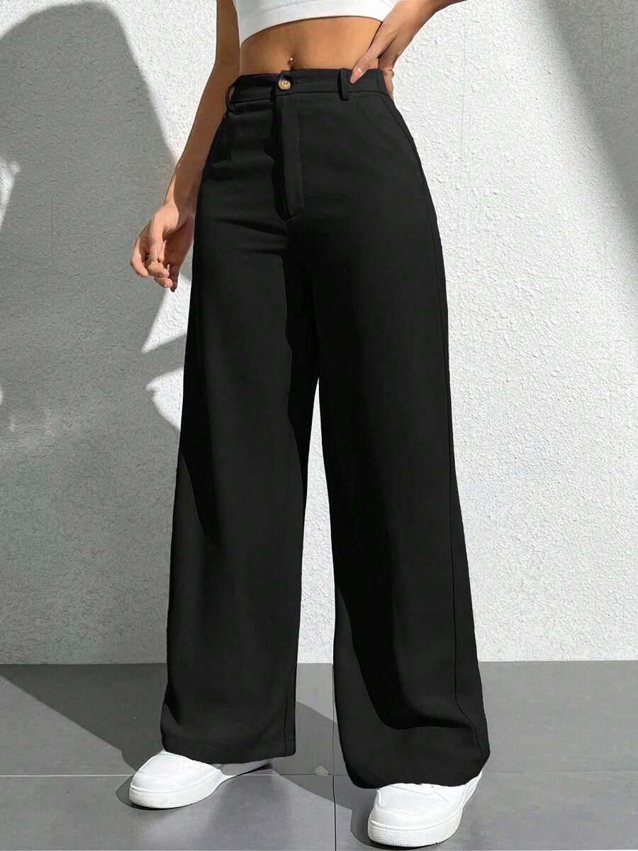 SHEIN CZARNE SPODNIE PROSTA NOGAWKA S06__XXL