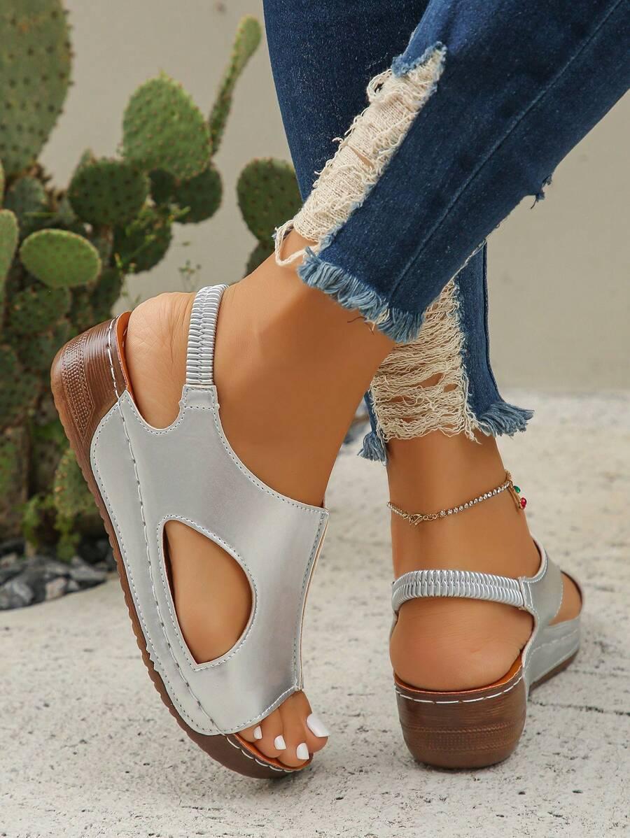 SHEIN SREBRNE SANDAŁY NA KOTURNIE S06__38