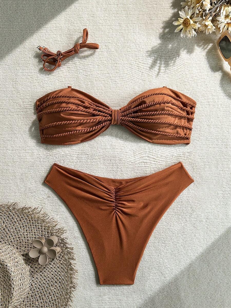 SHEIN DWUCZĘŚCIOWY STRÓJ KĄPIELOWY TEKSTURA S09__46