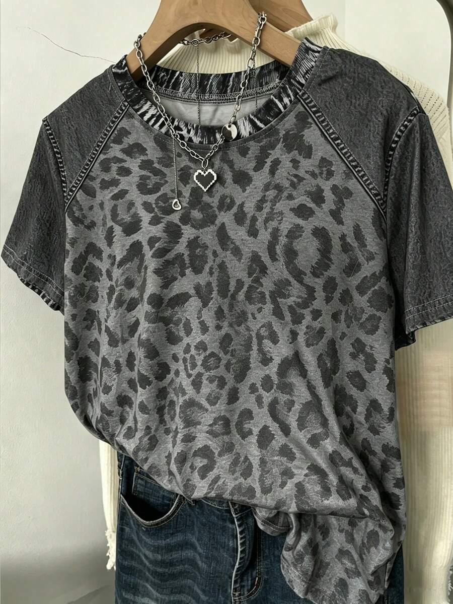 SHEIN T-SHIRT ANIMAL PRINT S06__L