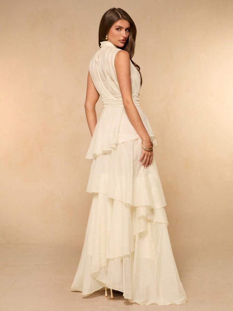 SHEIN BEŻOWA SUKIENKA MAXI S06__XS