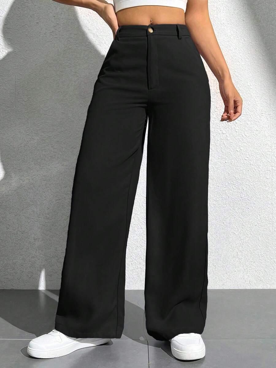 SHEIN CZARNE SPODNIE PROSTA NOGAWKA S06__XXL