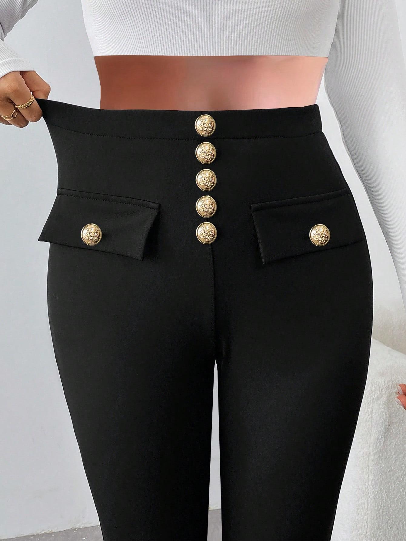 SHEIN CZARNE SPODNIE ZDOBIENIE S06__S