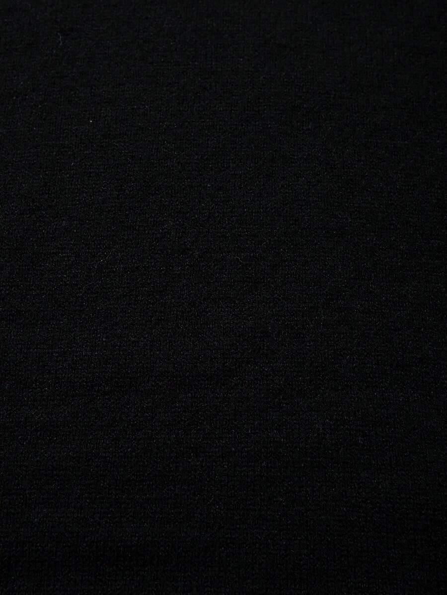 SHEIN KLASYCZNY CZARNY GŁADKI SWETER