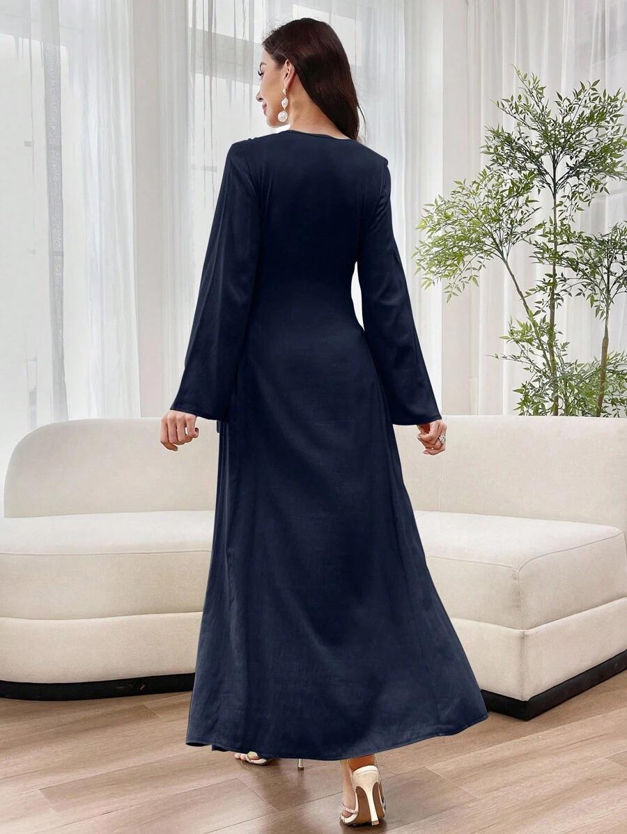 AL NAJMA GRANATOWA MAXI SUKIENKA ZDOBIENIE S06__M