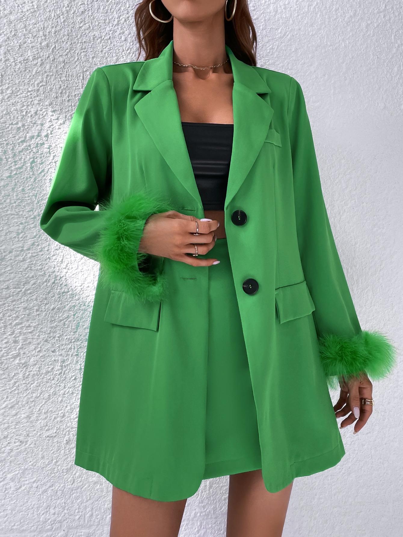 SHEIN ZIELONA MARYNARKA GUZIKI S06__XS