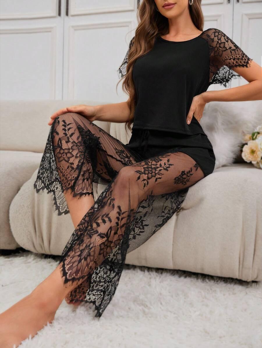 SHEIN BLUZKA SPODNIE PIŻAMA KOMPLET S09__M