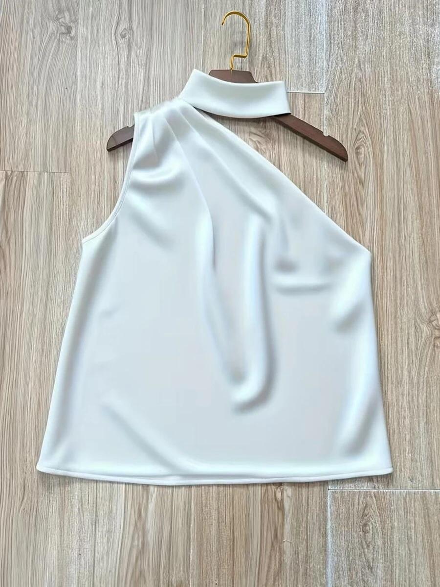 SHEIN BIAŁA ASYMETRYCZNA BLUZKA S06__S