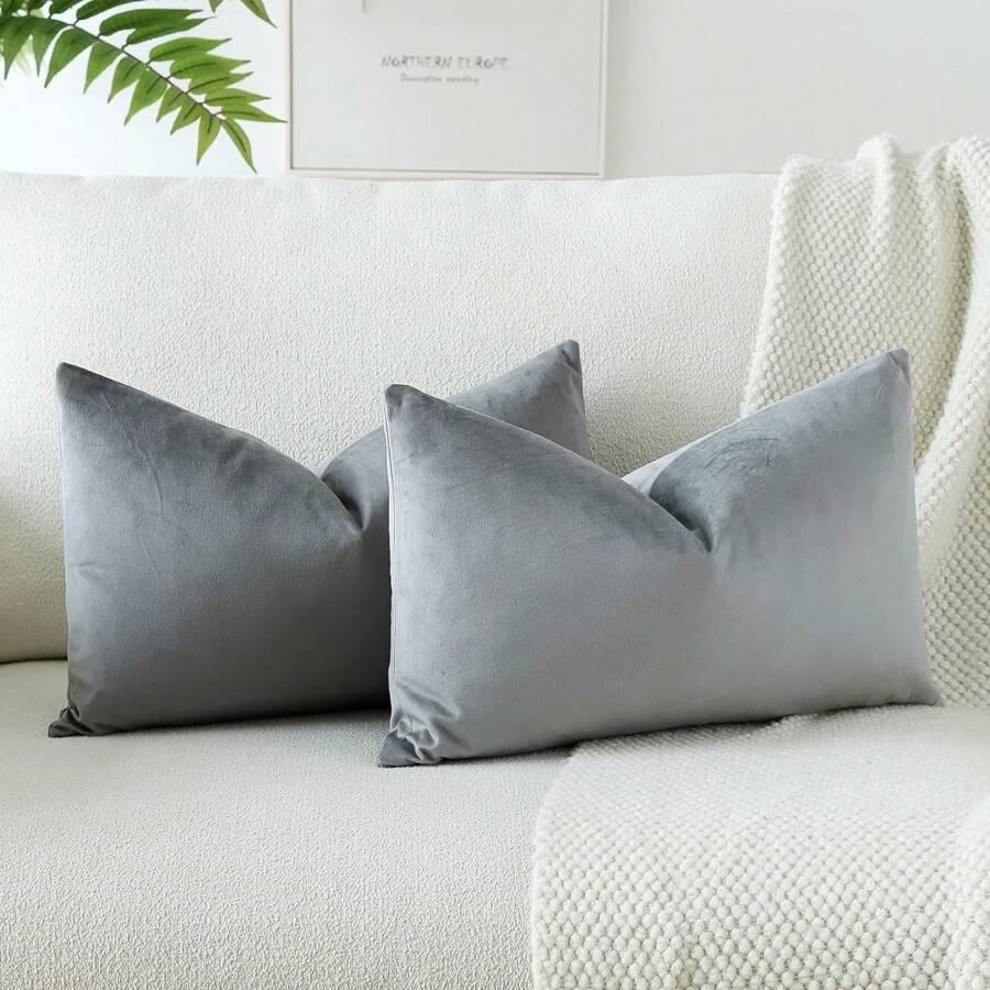 SHEIN SZARA POSZEWKA NA PODUSZKĘ S07__55X55CM