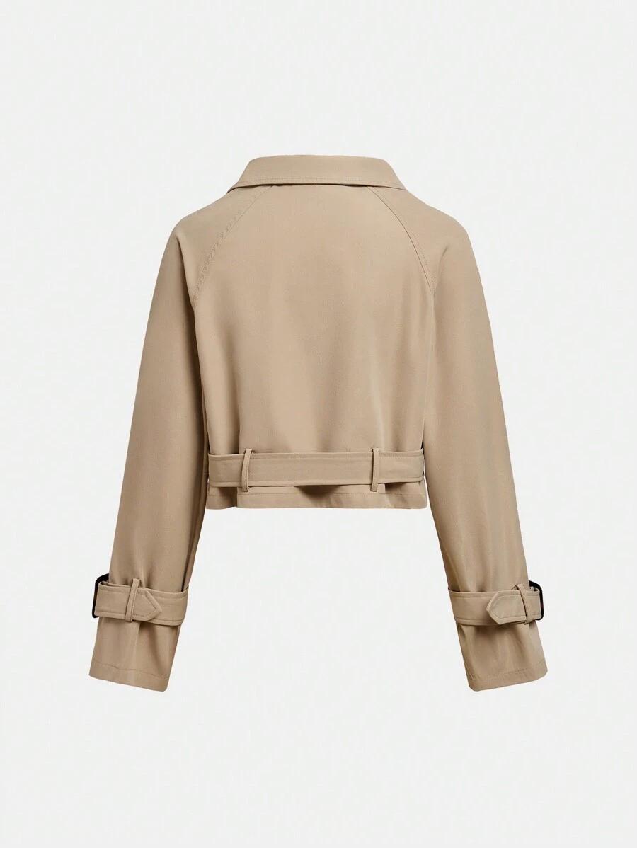 SHEIN BRĄZOWA KURTKA DŁUGI RĘKAW S06__122/128