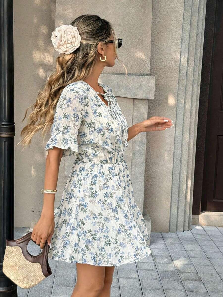 PARIAURA MINI SUKIENKA KRÓTKI RĘKAW KWIATY S06__S