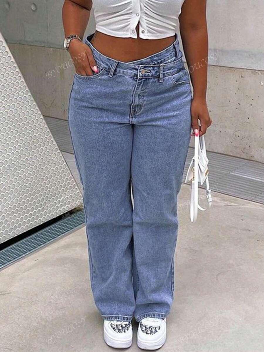 SHEIN SPODNIE JEANS WYSOKI STAN S06__XL