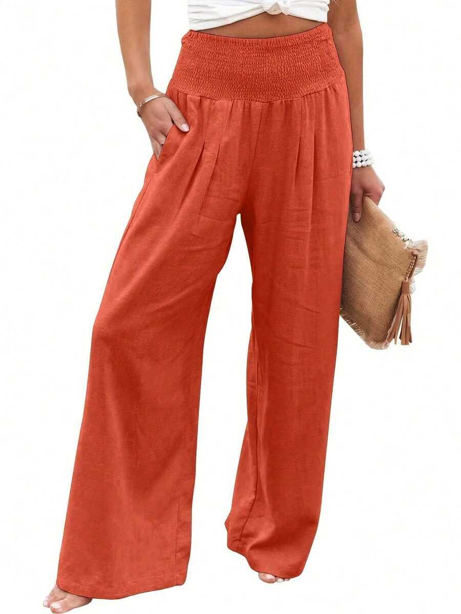 SHEIN POMARAŃCZOWE SPODNIE CASUAL S06__L