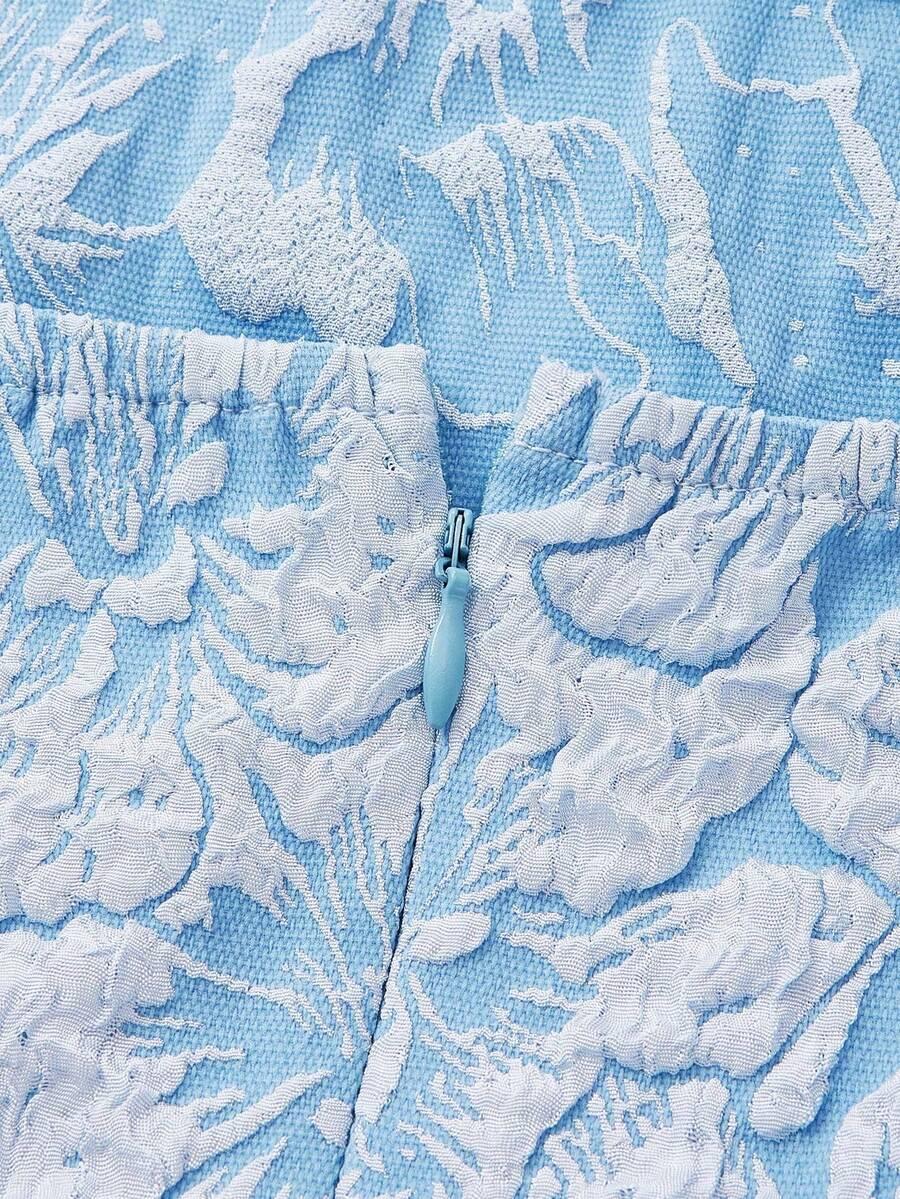 SHEIN NIEBIESKA MINI SUKIENKA NA RAMIĄCZKACH S06__XL
