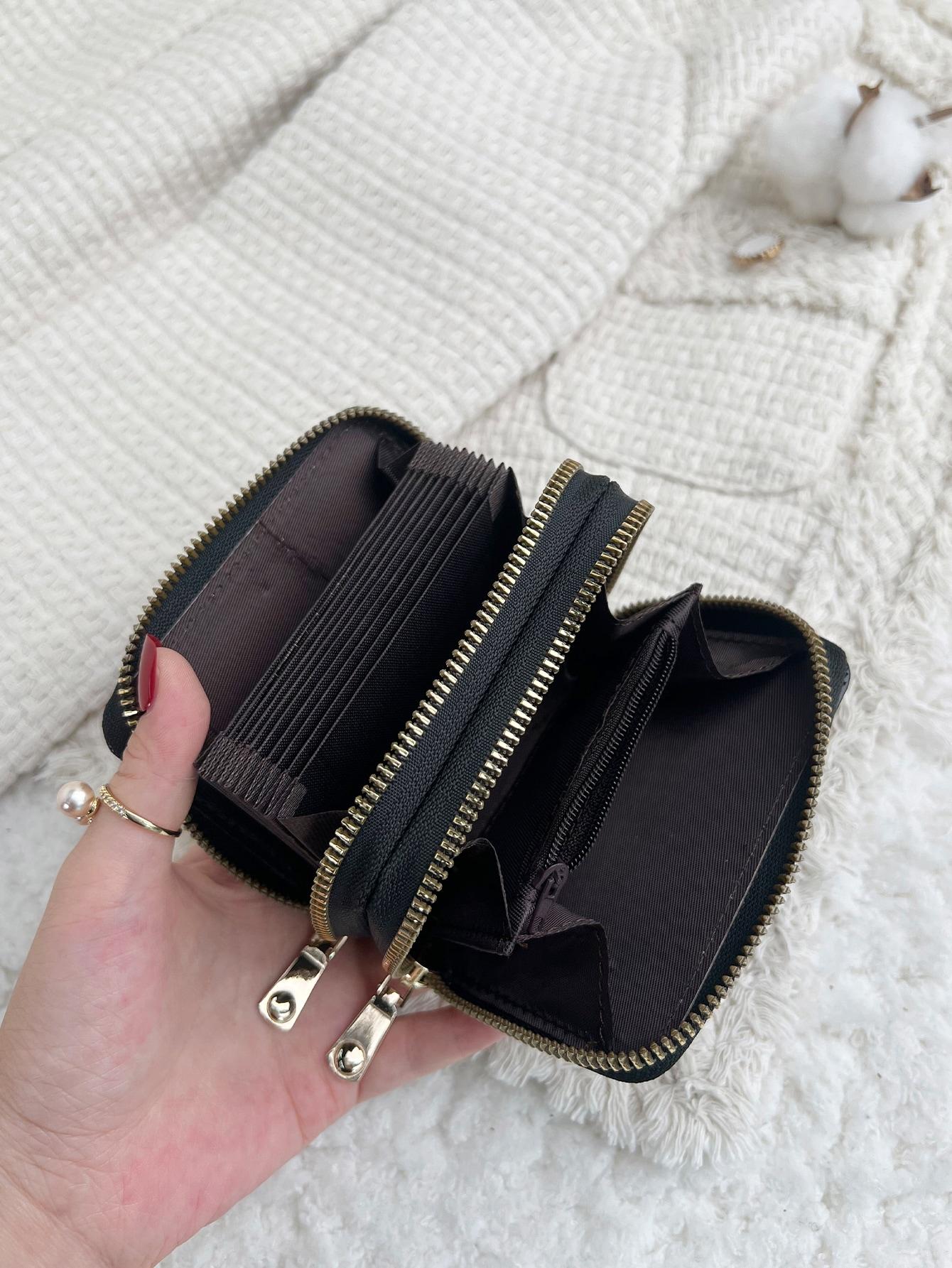 SHEIN CZARNY PORTFEL IMITACJA SKÓRY S07__8X4X11