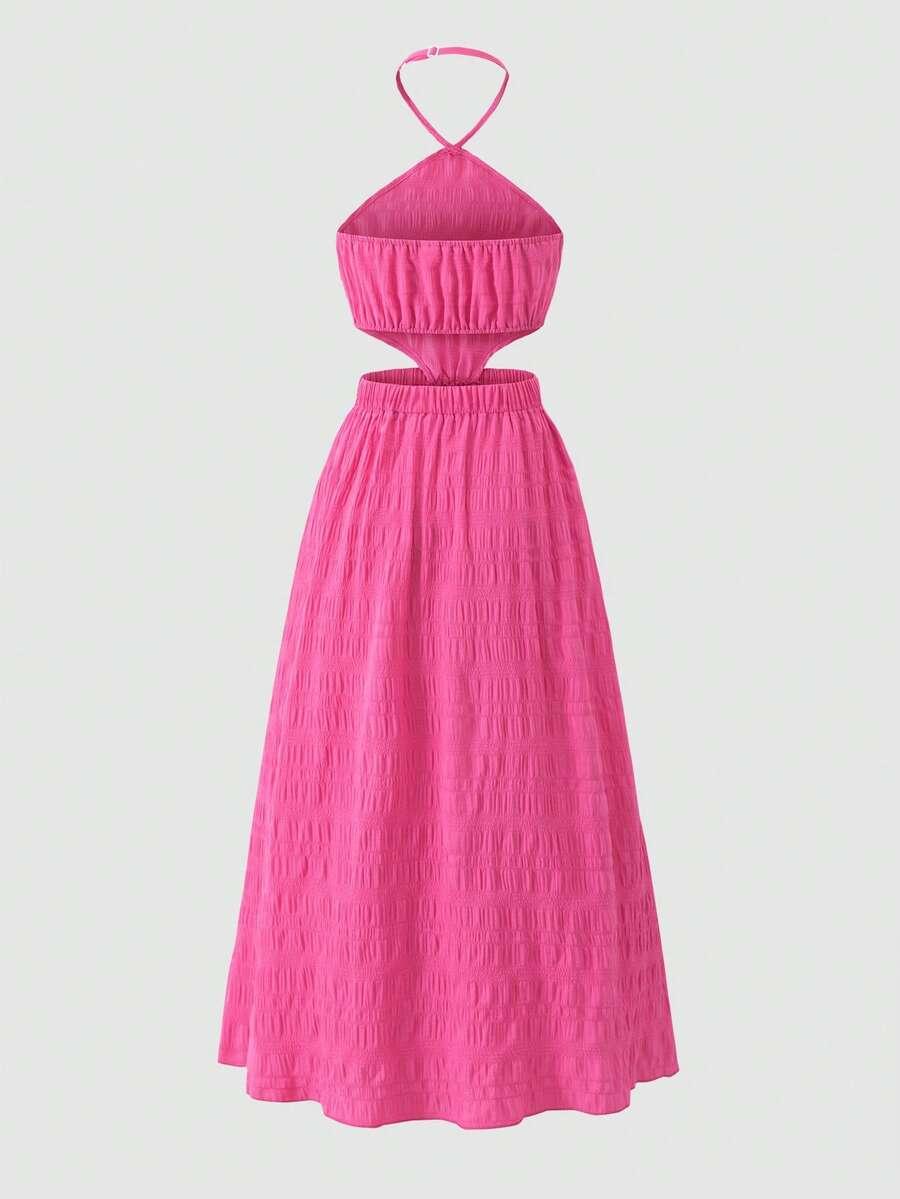 SHEIN RÓŻOWA SUKIENKA TEKSTURA S06__128-134