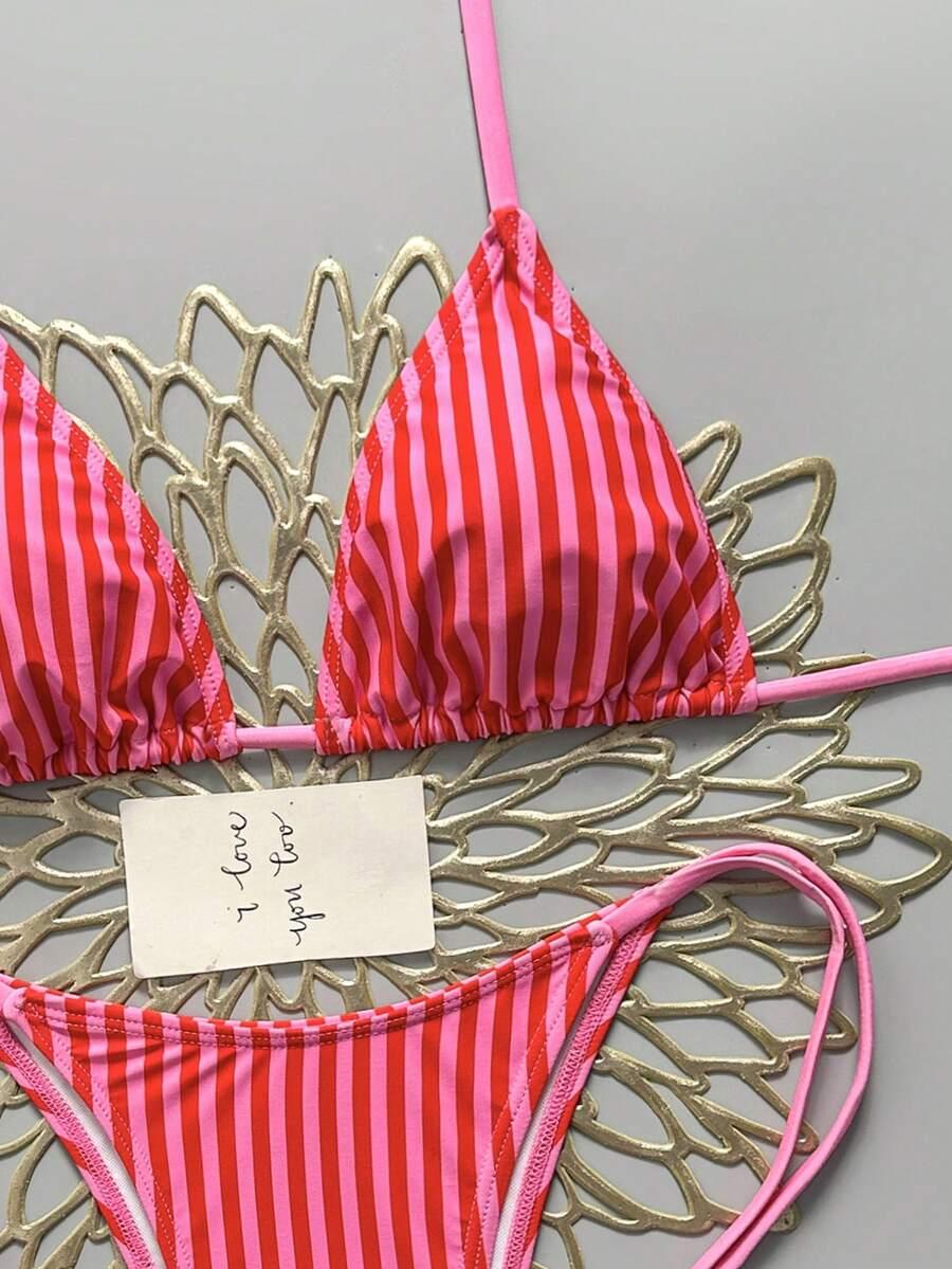 SHEIN DWUCZĘŚCIOWY STRÓJ KĄPIELOWY PASKI S09__S