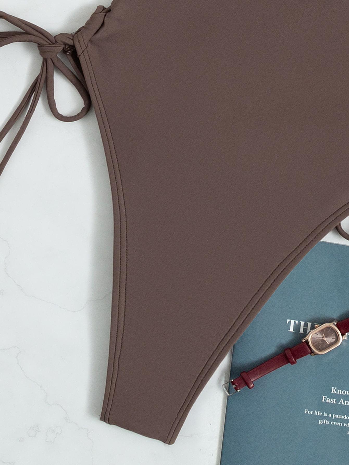 SHEIN BRĄZOWY STRÓJ KĄPIELOWY S09__S