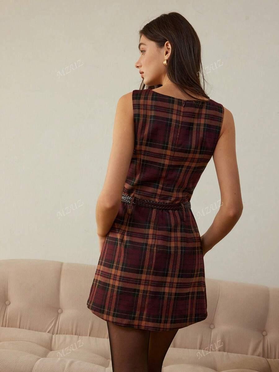 SHEIN MINI SUKIENKA WZÓR KRATA S06__XL