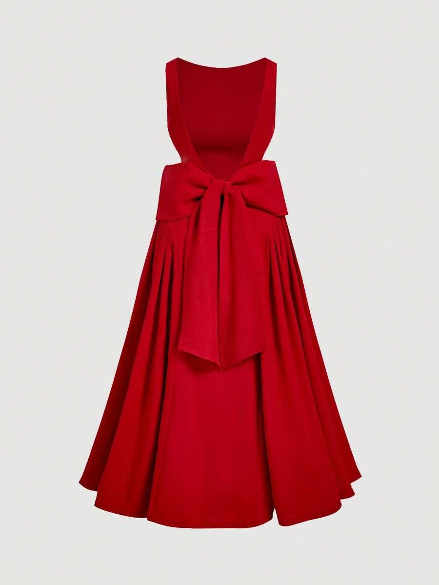 SHEIN CZERWONA SUKIENKA BEZ RĘKAWÓW S06__50