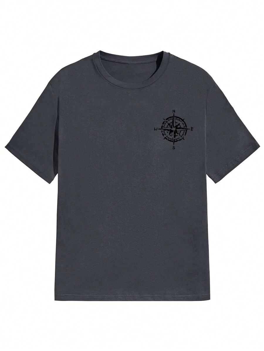 SHEIN SZARY T-SHIRT PRINT S06__M