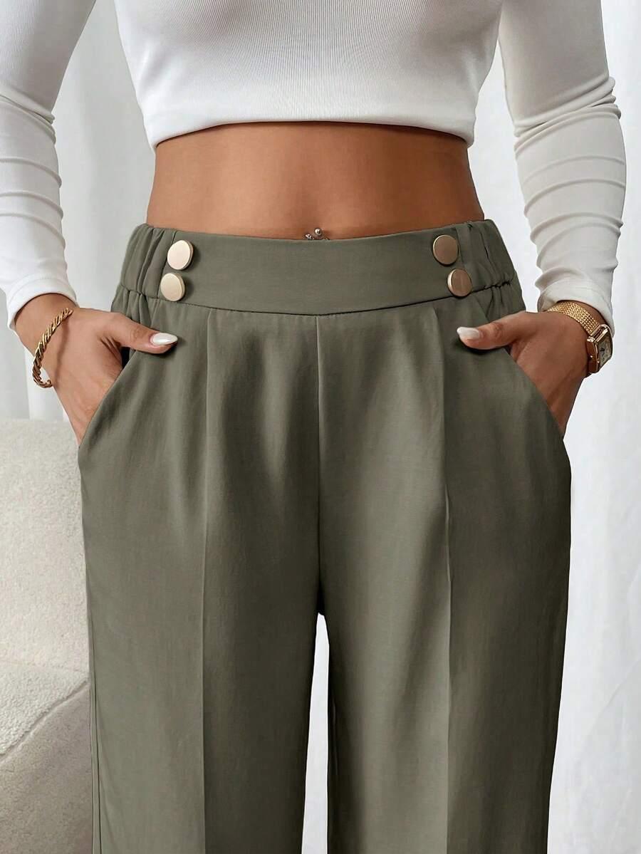 SHEIN ZIELONE SPODNIE CASUAL S06__S