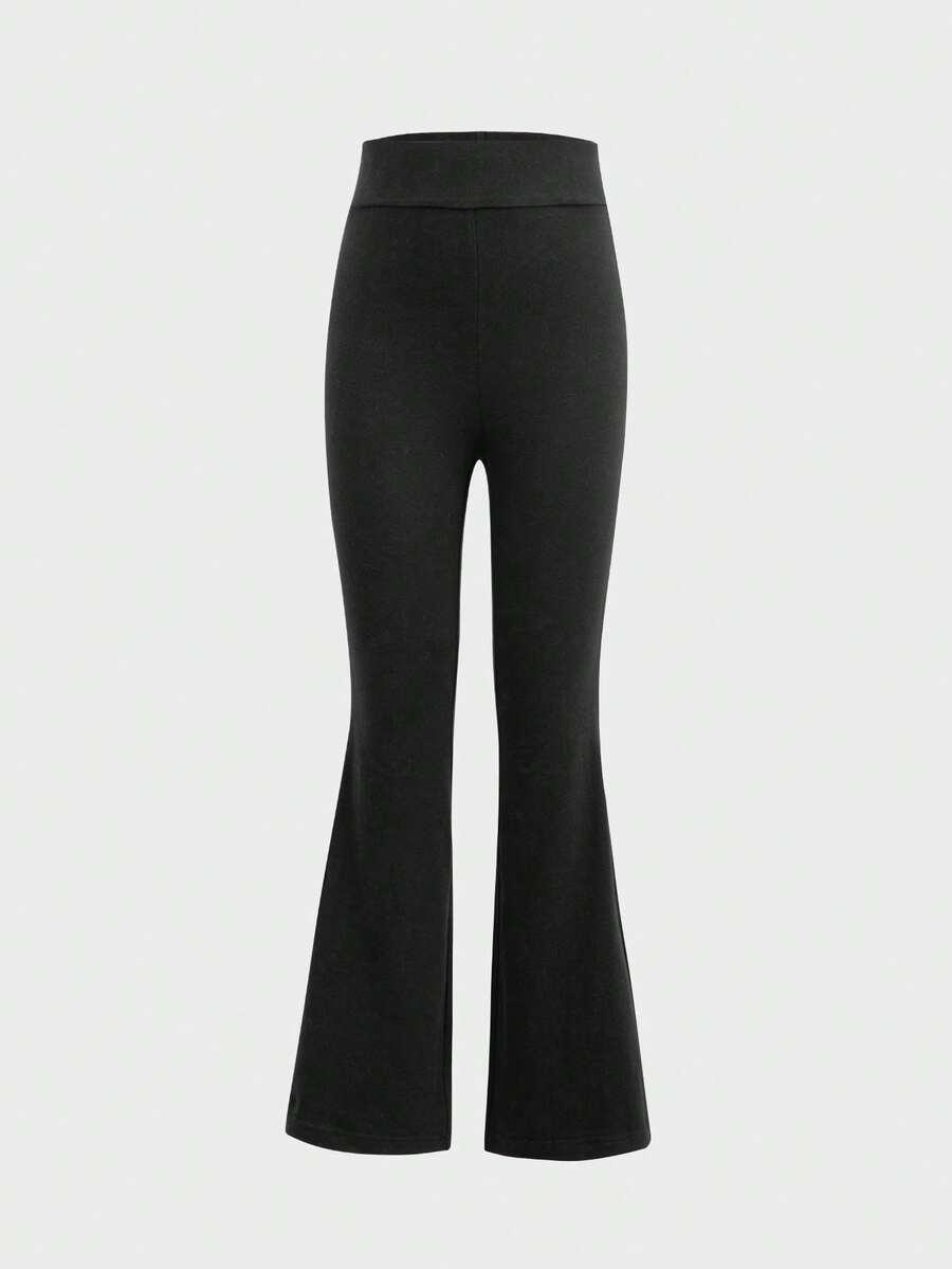 SHEIN CZARNE LEGGINSY SZEROKA NOGAWKA S06__140-146CM