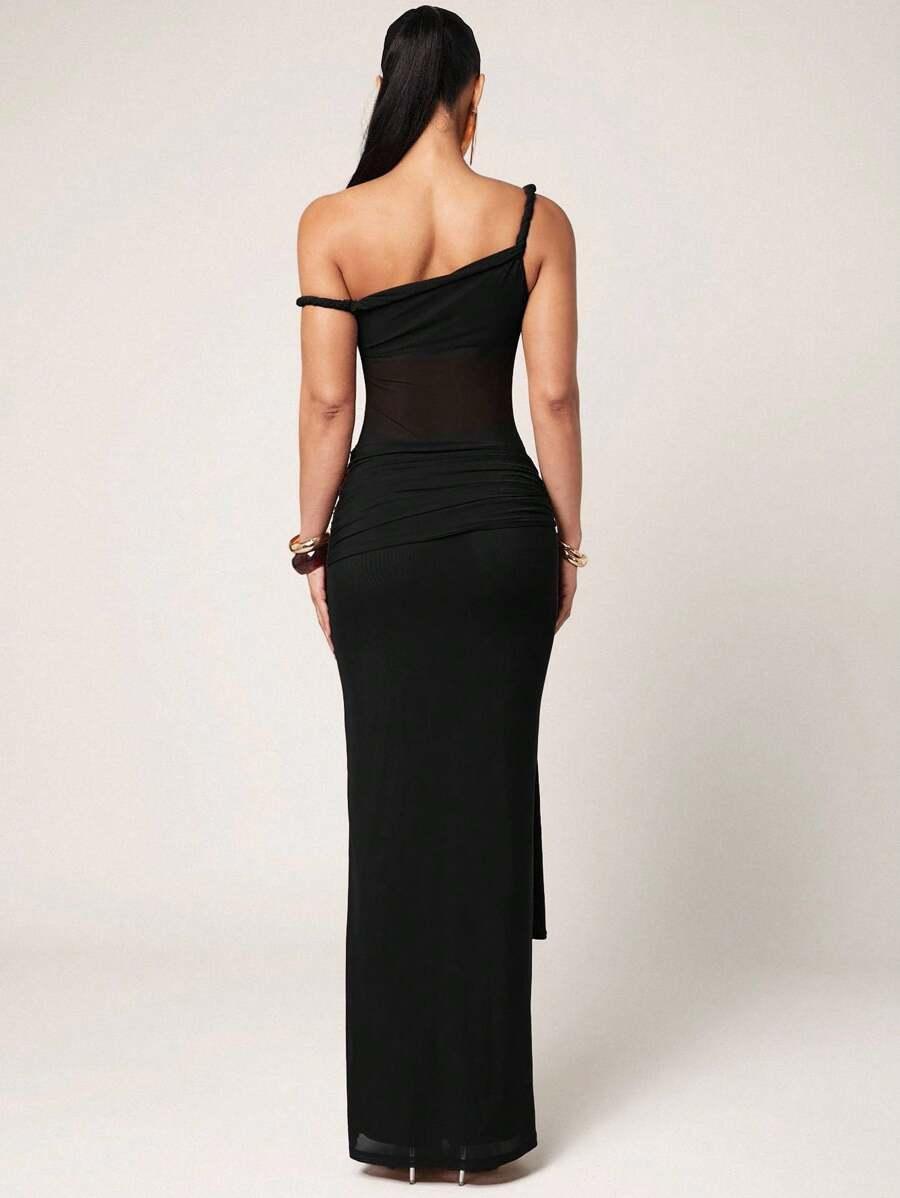 SHEIN CZARNA MAXI SUKIENKA S06__S