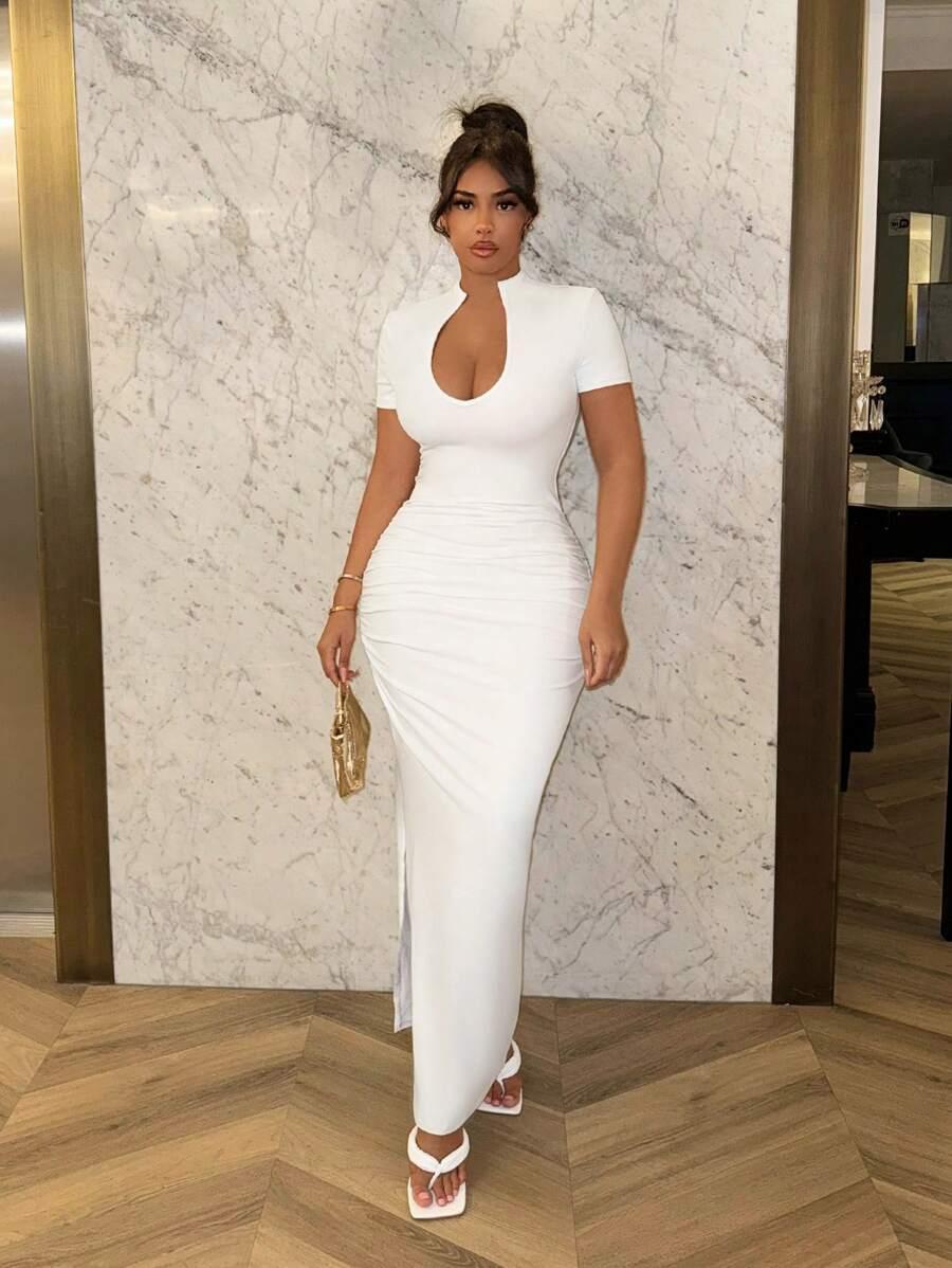 SHEIN BIAŁA MAXI SUKIENKA S09__L