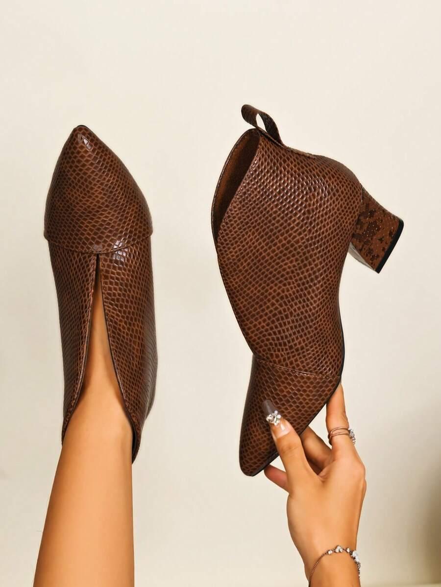 SHEIN BRĄZOWE BOTKI IMITACJA SKÓRY W01__38