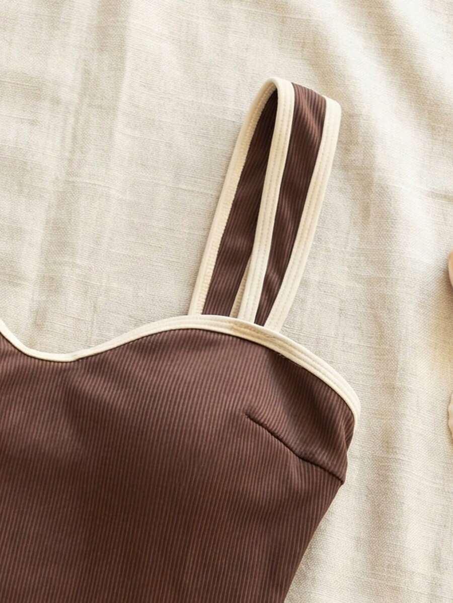 SWIM VCAY BRĄZOWY JEDNOCZĘŚCIOWY STRÓJ KĄPIELOWY S09__M