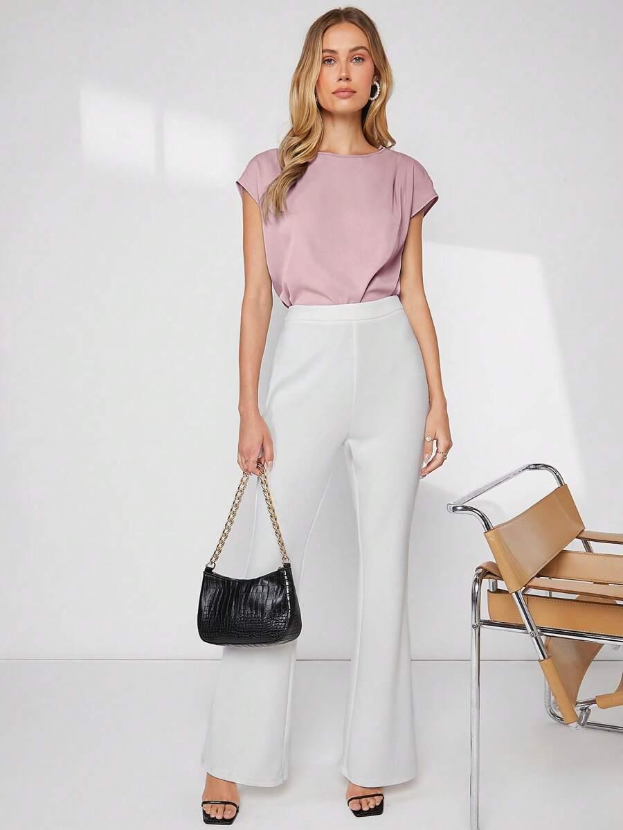 BIZCHIC RÓŻOWA BLUZKA KRÓTKI RĘKAW S06__S