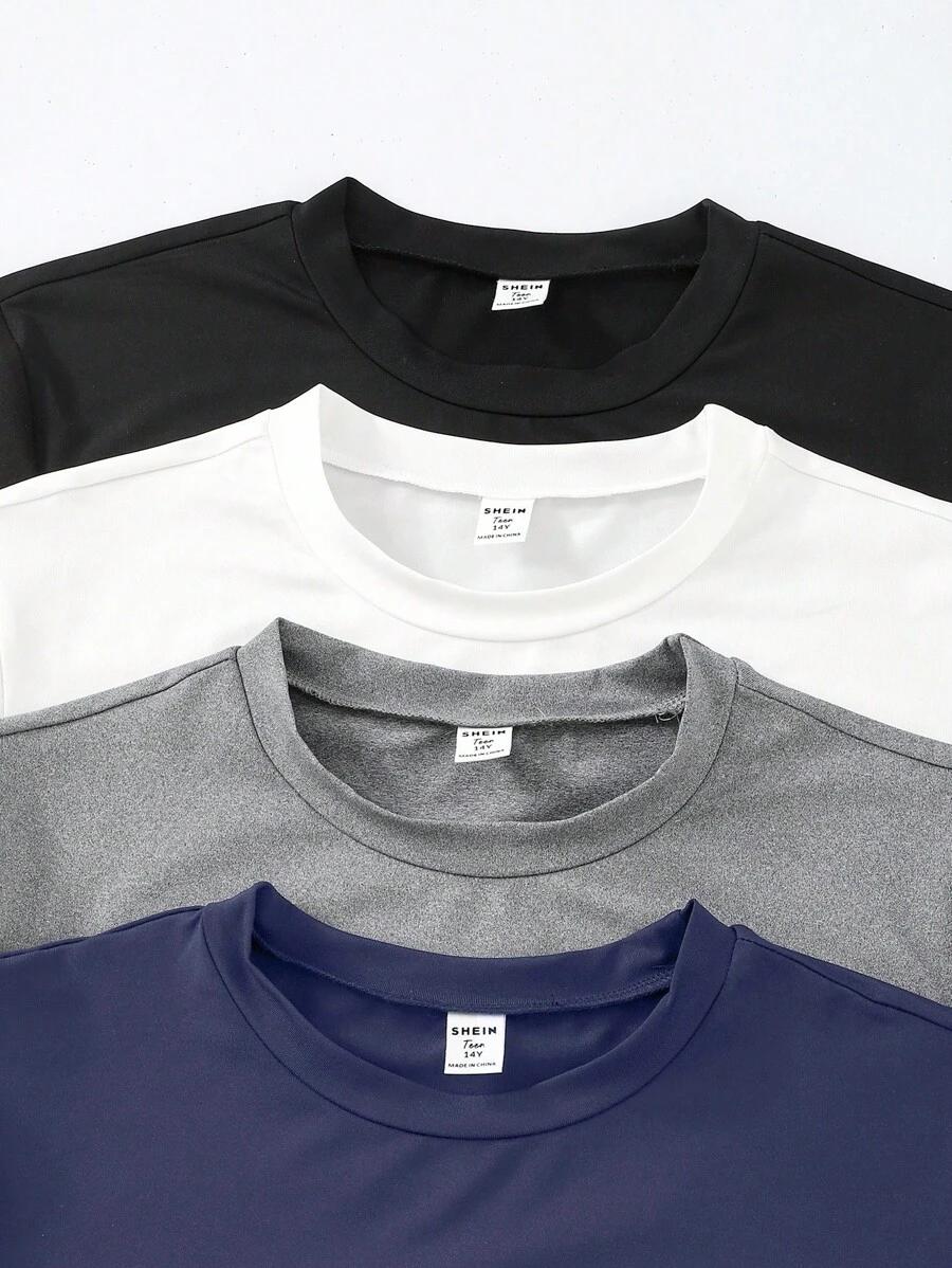 SHEIN T-SHIRT OKRĄGŁY DEKOLT 4-PACK S06__162-166CM
