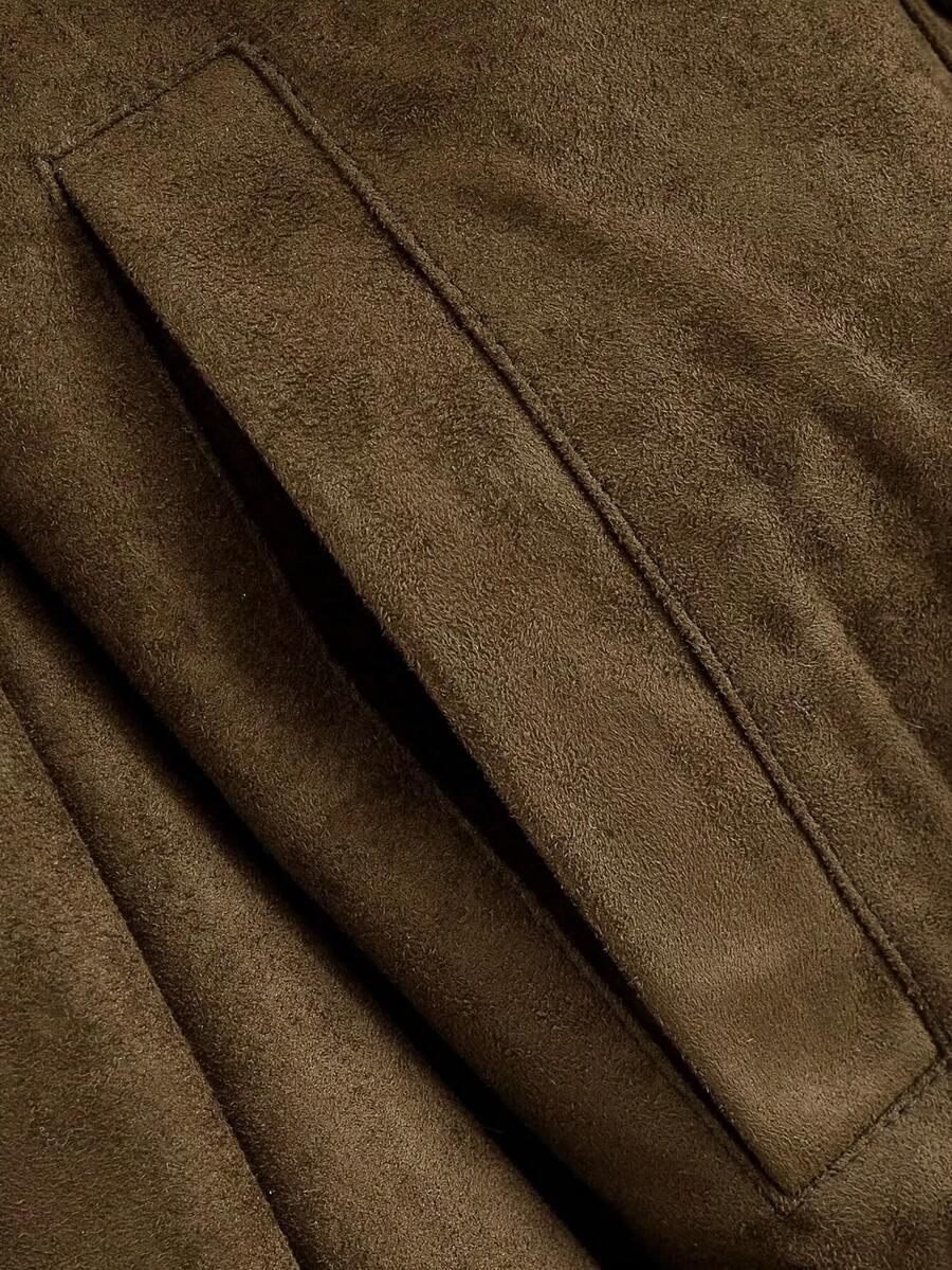 SHEIN KURTKA IMITACJA ZAMSZU GUZIKI W01__L