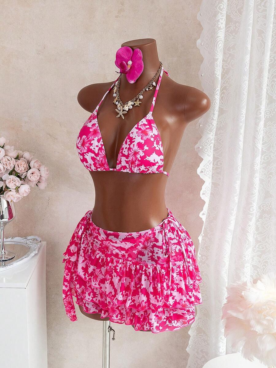 SHEIN DWUCZĘŚCIOWY STRÓJ KĄPIELOWY PAREO S09__L
