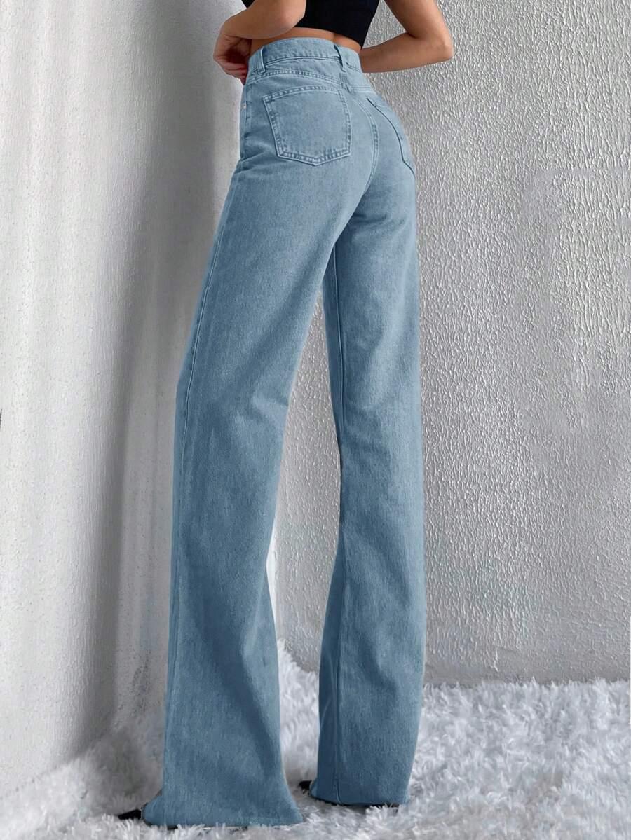 SHEIN NIEBIESKIE SPODNIE JEANS WYSOKI STAN S06__M