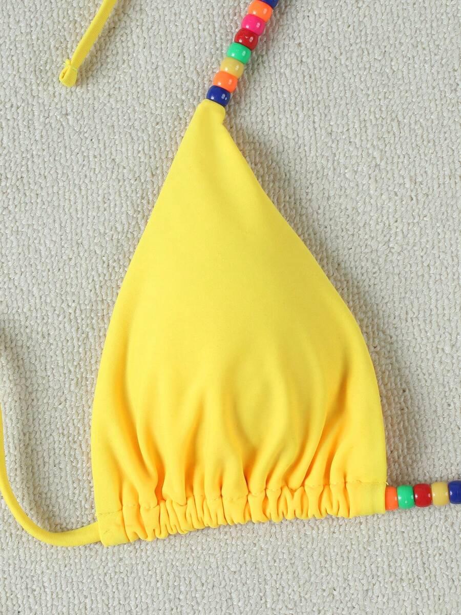 SHEIN ŻÓŁTY DWUCZĘŚCIOWY STRÓJ KĄPIELOWY S09__XS