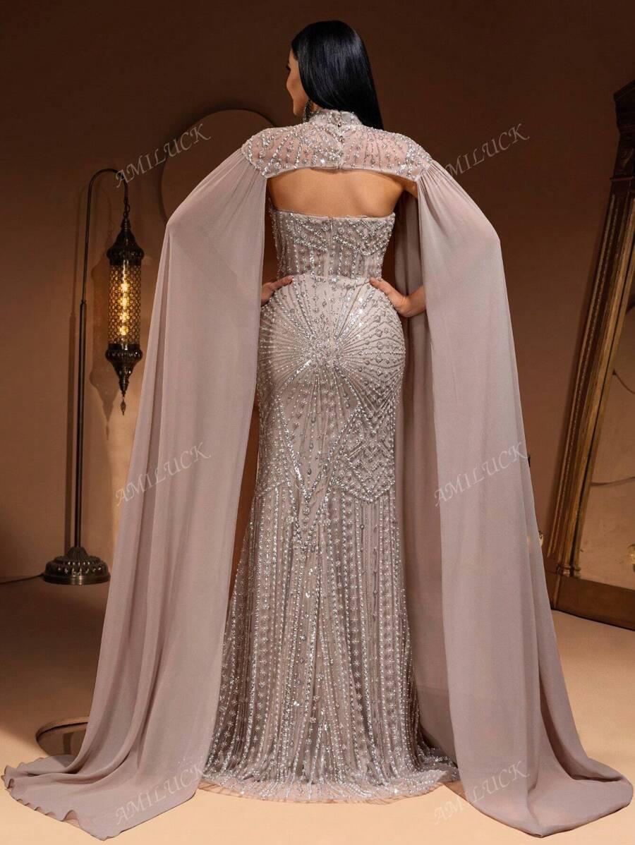 SHEIN BEZOWA MAXI SUKIENKA S06__XL