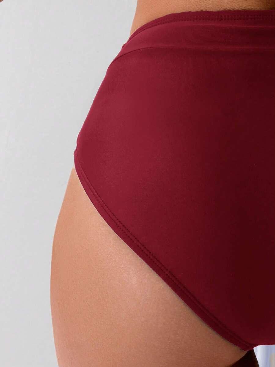 SHEIN CZERWONY DÓŁ OD BIKINI S09__L