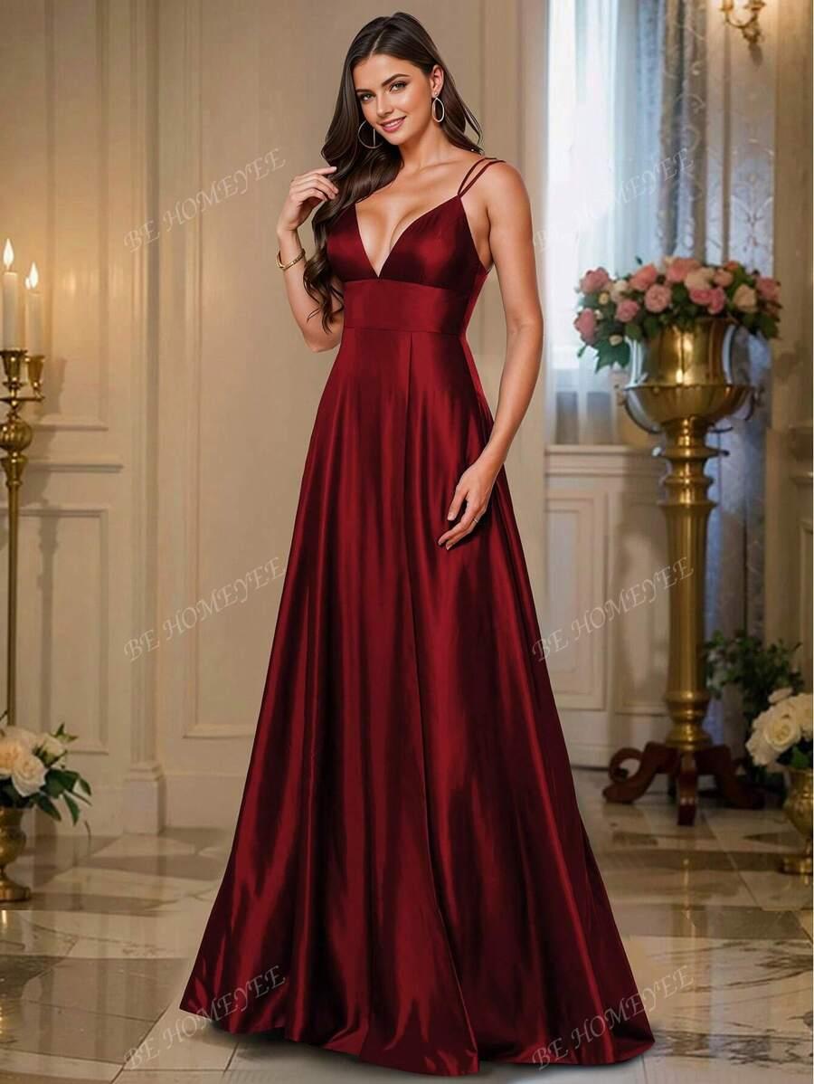 SHEIN CZERWONA MAXI SUKIENKA S06__S