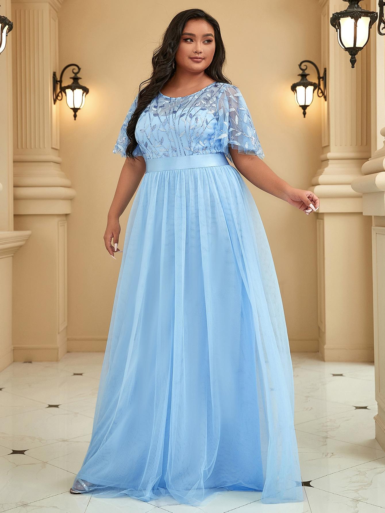 SHEIN NIEBIESKA MAXI SUKIENKA S06__50