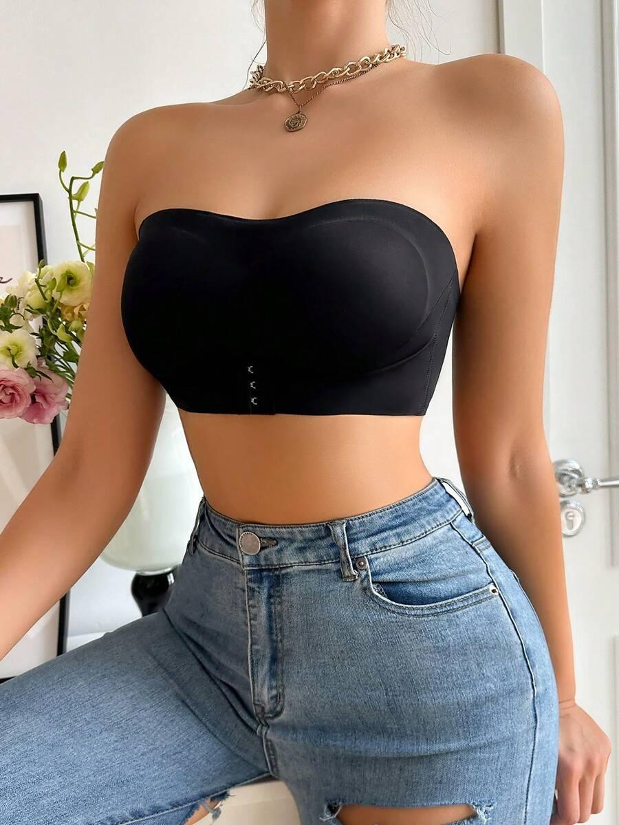 SHEIN CZARNY GŁADKI BIUSTONOSZ 2-PACK