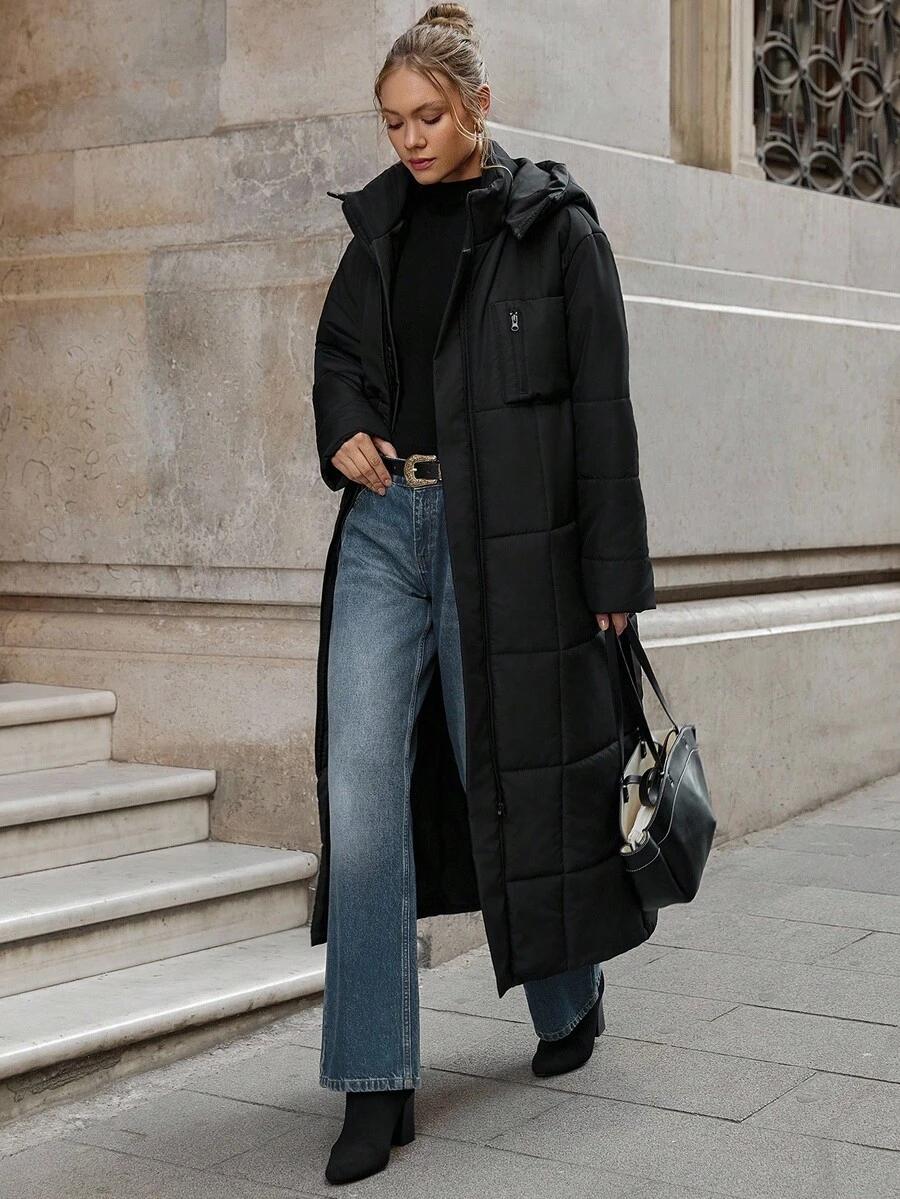 SHEIN CZARNA KURTKA KAPTUR W01__L