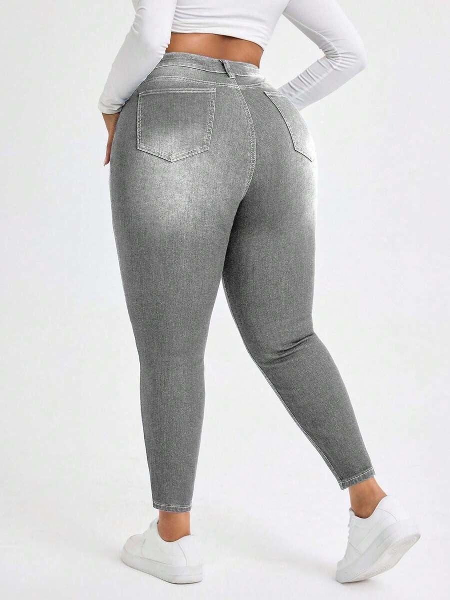 EURMUSE SZARE SPODNIE RURKI JEANS S06__48