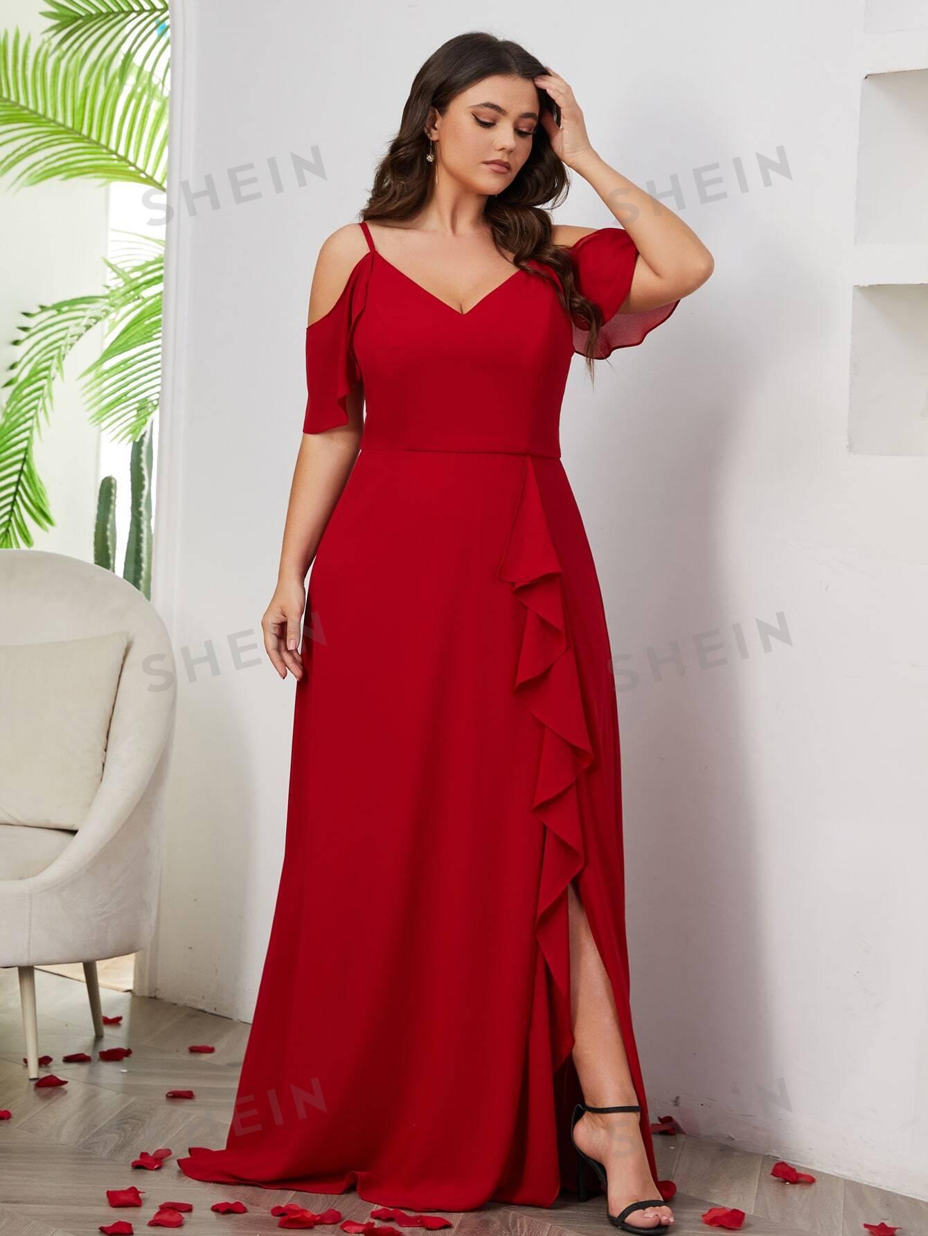 SHEIN CZERWONA MAXI SUKIENKA S06__XXL