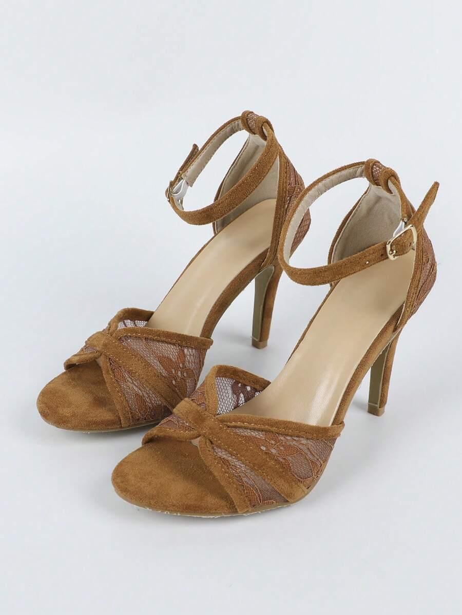 SHEIN BRĄZOWE SANDAŁY OBCAS S06__38