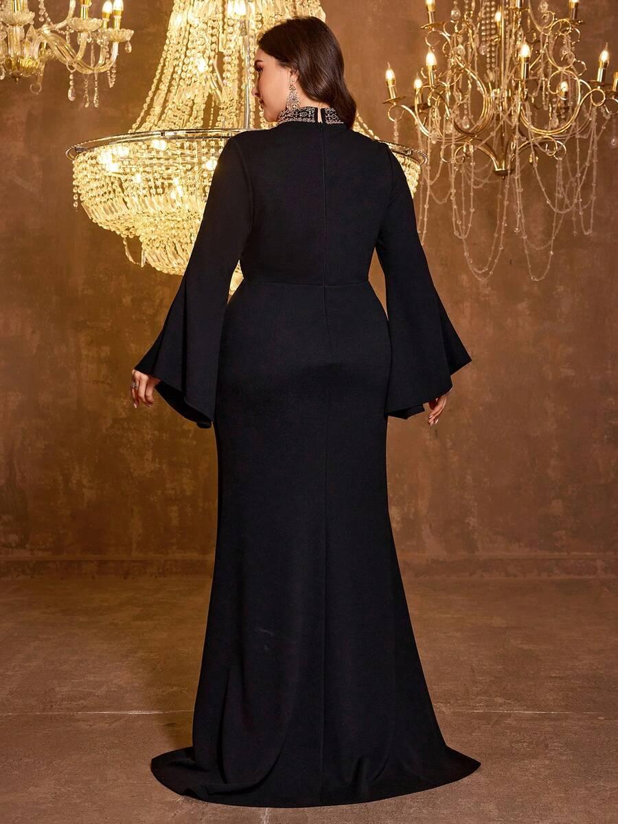 UNITHORSE CZARNA MAXI SUKIENKA ZDOBIENIA S06__XXL
