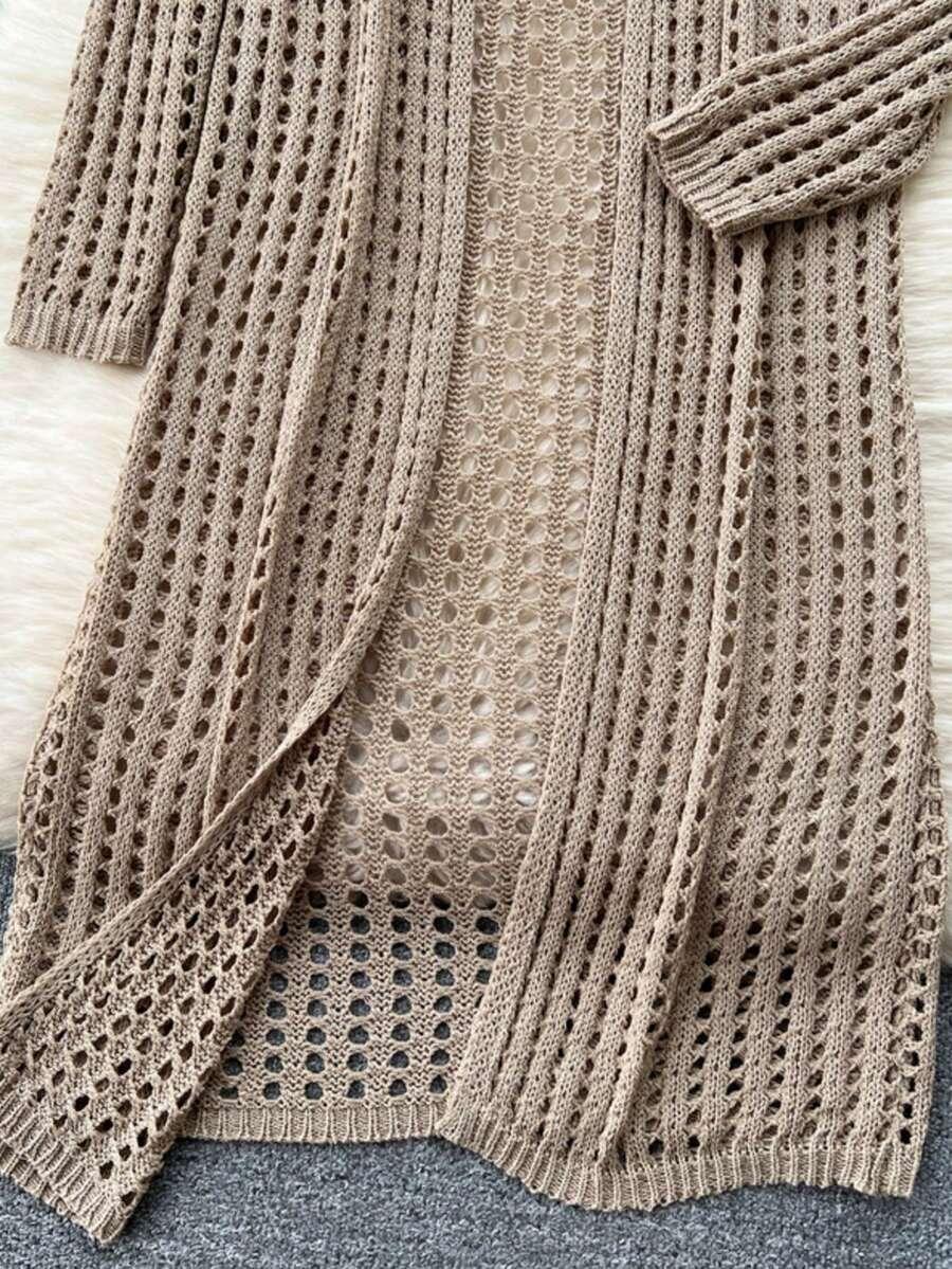 SHEIN BEŻOWY SWETER NARZUTKA S06__L